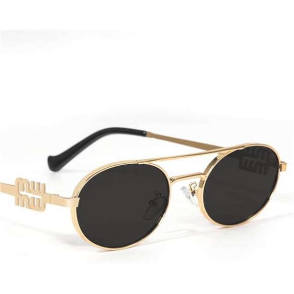 🕶️ Retro ’90s Oval Sunglasses – Mini Metal Frame UV400 Vintage Shades - Picture 3 of 4